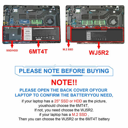 DELL WJ5R2 - WJ5R2 Genuine Original  Laptop Notebook Battery