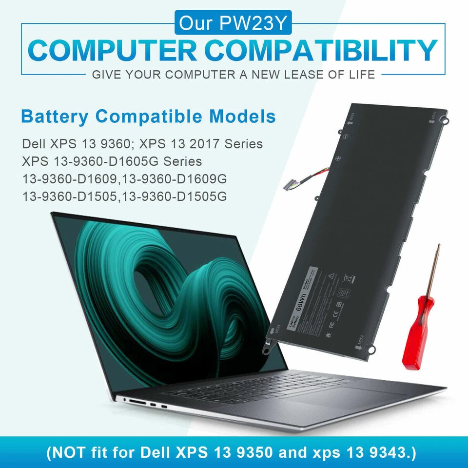 DELL XPS 13 9360 - PW23Y Genuine Original  Laptop Notebook Battery