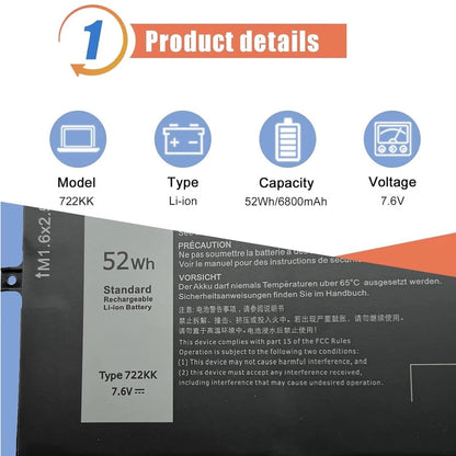 DELL 722KK - 722KK Genuine Original Laptop Notebook Battery