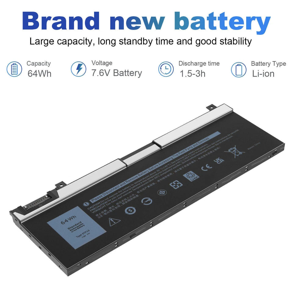 DELL 0H6K6V NYFJH 5TF10 FY2VW – 5TF10 Genuine Original Laptop Notebook Battery