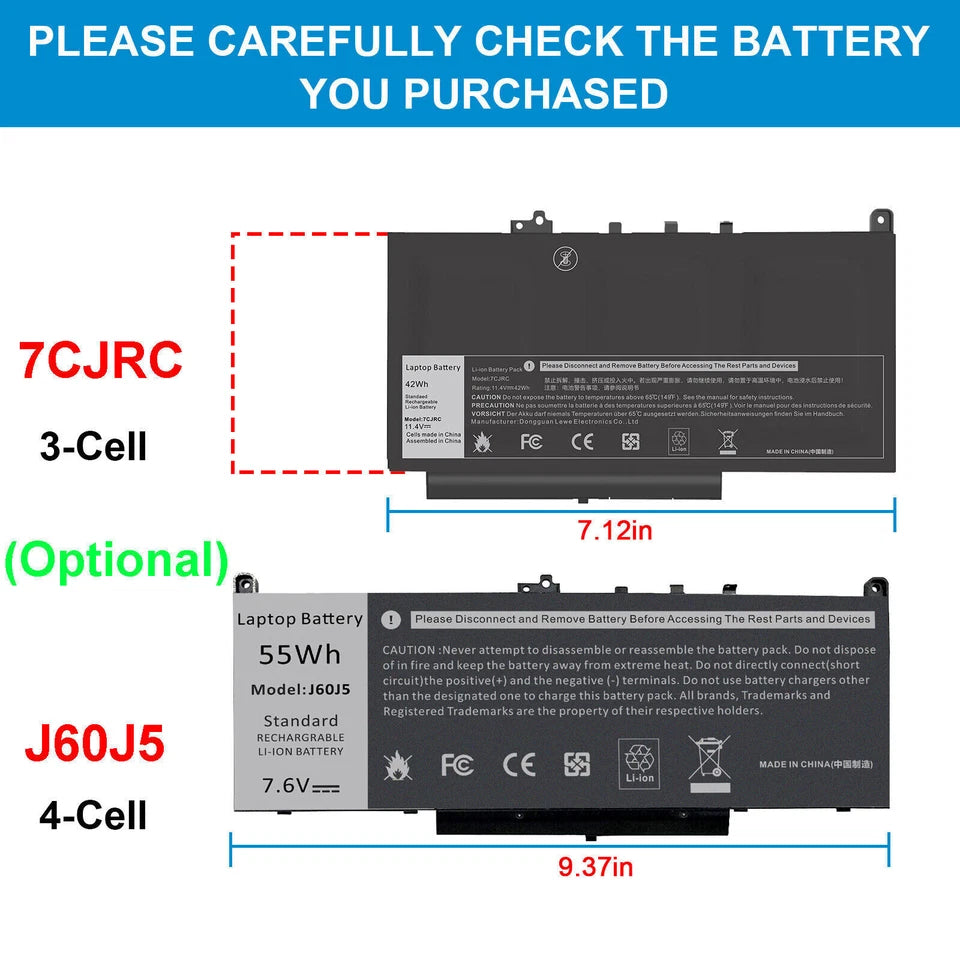 DELL LATITUDE E7270 – J60J5 Genuine Original Laptop Notebook Battery