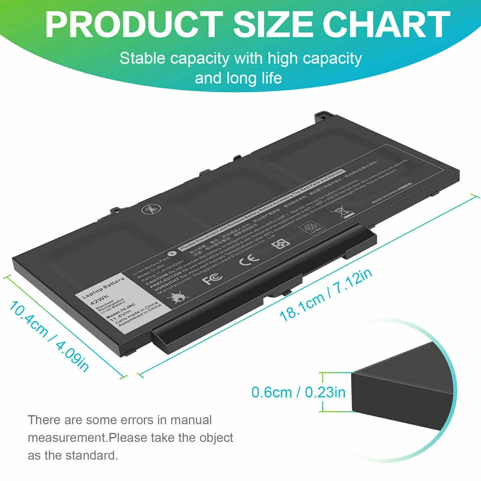 DELL 7CJRC - 7CJRC Genuine Original  Laptop Notebook Battery