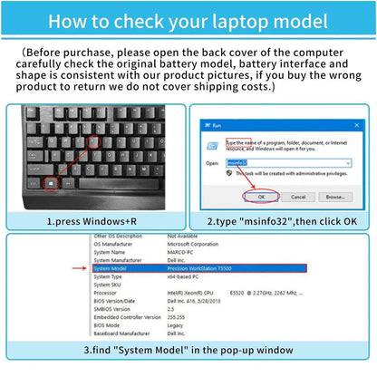 DELL WY7CG 0WY7CG 0MH25J CV4PN- XCNR3 Genuine Original Laptop Notebook Battery
