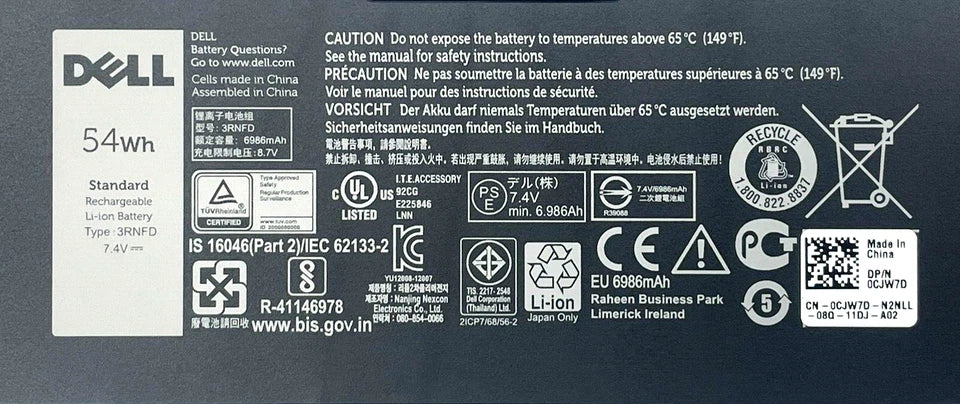 DELL 3RNFD - 3RNFD Genuine Original  Laptop Notebook Battery