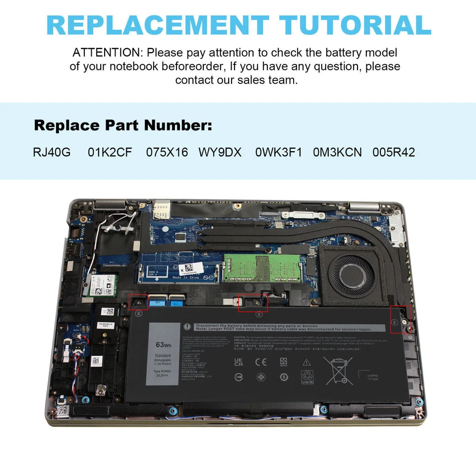 DELL RJ40G - RJ40G Genuine Original  Laptop Notebook Battery
