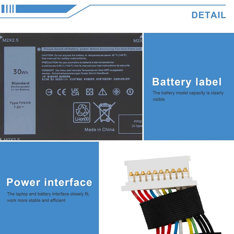 DELL 7VKV9 - 7VKV9 Genuine Original  Laptop Notebook Battery