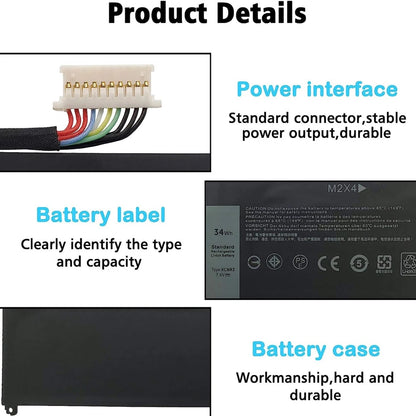 DELL WY7CG 0WY7CG 0MH25J CV4PN- XCNR3 Genuine Original Laptop Notebook Battery